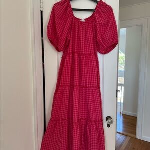Charming Pink Gingham Kids Dress